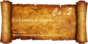 Csizmadia Simon névjegykártya